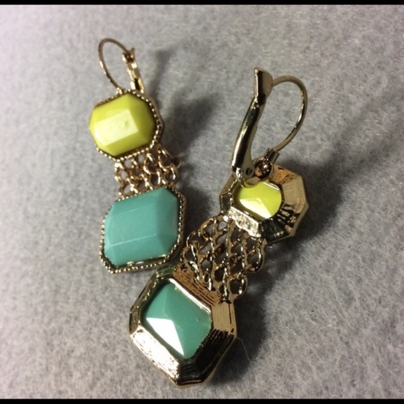 NWT Blue and Yellow Earrings - Picture 3 of 3